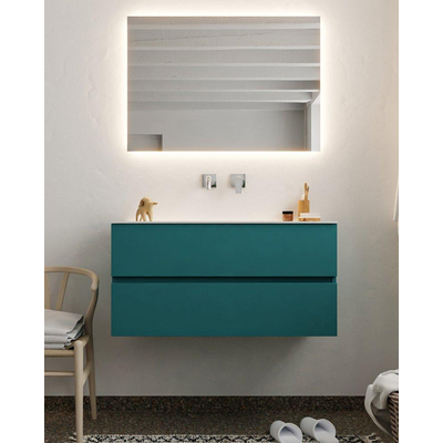 Mondiaz VICA Ensemble de meuble de salle de bain - 100cm - meuble sous-vasque smag - 2 tiroirs - lavabo cloud milieu - sans trou de robinet version XL 60cm haut