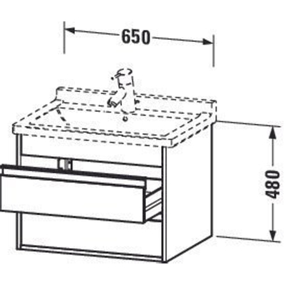 Duravit Ketho Meuble sous-lavabo avec 2 tiroirs 65x41x46.5cm pour Starck3 030470 basalte