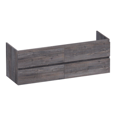 BRAUER Joy meuble sous-lavabo 140 4 tiroirs softclose - sans poignée - 2 découpes de siphon - Driftwood