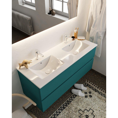 Mondiaz VICA ensemble de meuble de salle de bain - 120cm - meuble sous-vasque smag - 2 tiroirs - lavabo denia double - 2 trous de robinet - version XL 60cm de haut