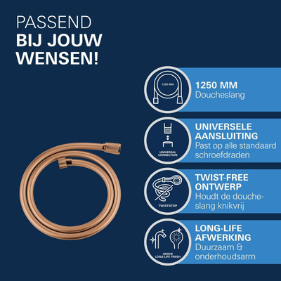 Grohe Silverflex Doucheslang - 125cm - glad - warm sunset (koper)