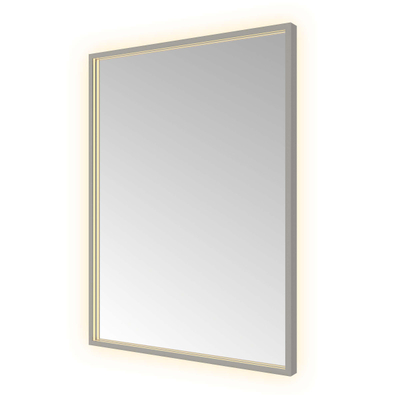 Hotbath &MORE Spiegel - 60x80cm - direct en indirect LED - color changing - spiegelverwarming - met afstandsbediening - PVD - geborsteld gunmetal antraciet
