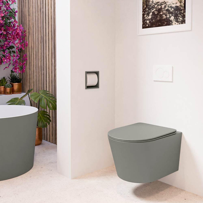 MONDIAZ LAVIE WC suspendu - 36x53cm - sans bride - Smoke (gris) - softclose - quick-release - abattant WC - Smoke (gris)