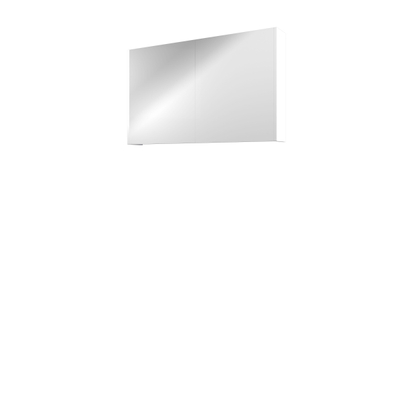 Proline spiegelkast comfort avec miroir sur plaque à l'intérieur de 2 portes 100x14x60cm blanc mat