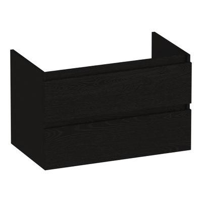 BRAUER Joy wastafelonderkast 80 2 softclose lades - greeploos - 1 sifon uitsparing - Timber Black
