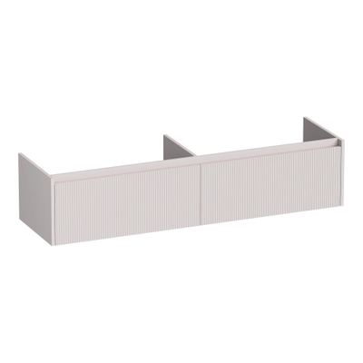 BRAUER Embrace Wavy meuble sous-lavabo 160 2 tiroirs softclose - sans poignée - 2 découpes pour siphon - sable mat