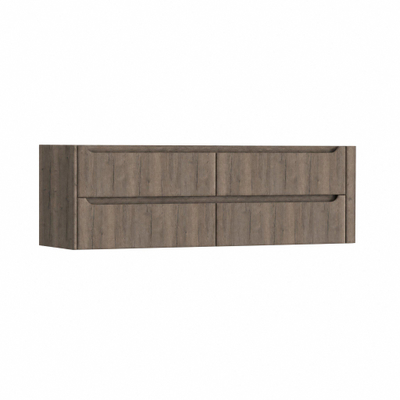 H&R Badmeubelen Juice Wastafelonderkast - 160x45x50cm - rechterhoek afgerond - 4 lades - geïntegreerde greep - Tucson oak