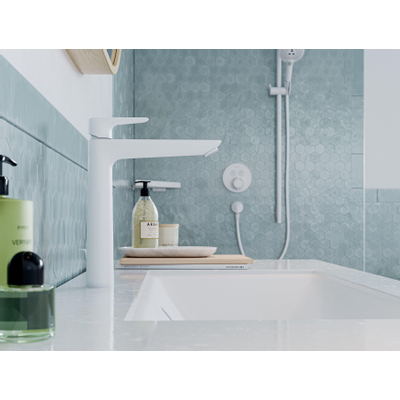 Hansgrohe Talis E wastafelkraan verhoogd 240 met waste brushed bronze