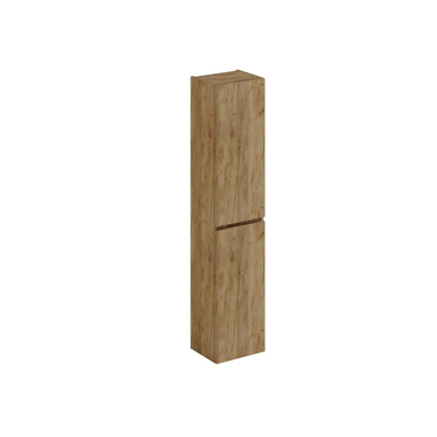 Thebalux Type badkamerkast 45x165X29cm houten greeplijst linksdraaiend 2 deuren met softclose MDF/spaanderplaat brandy