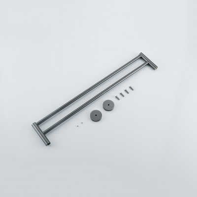 Fortifura Calvi Handdoekhouder - dubbel - rond - PVD - geborsteld gunmetal (antraciet)