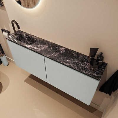 MONDIAZ TURE-DLUX 120cm toiletmeubel Greey. EDEN wastafel Lava positie links. Met 1 kraangat.