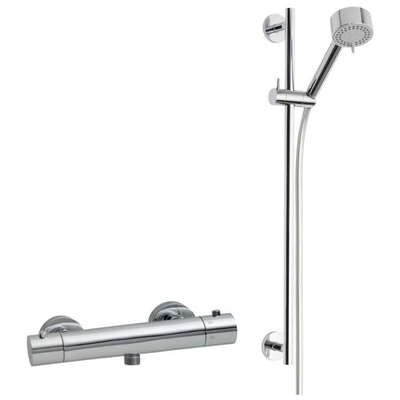 Wiesbaden Rio Mitigeur thermostatique de douche 15cm avec ensemble barre de douche Chrome