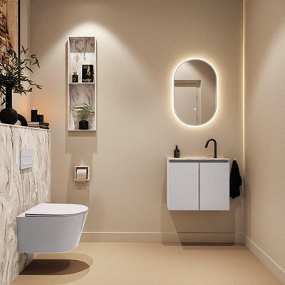 MONDIAZ TURE-DLUX 60cm toiletmeubel Cale. EDEN wastafel Glace positie midden. Met 1 kraangat.