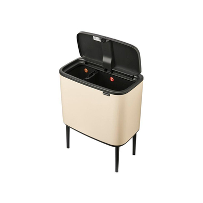 Brabantia Bo Touch Bin Afvalemmer - 11+23 liter - 2 kunststof binnenemmers - soft beige