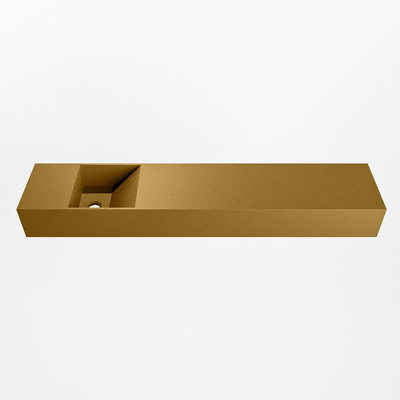 Mondiaz TYNE Lavabo - 110x23x12cm - vasque à gauche - sans trous de robinet - solid surface - Oro