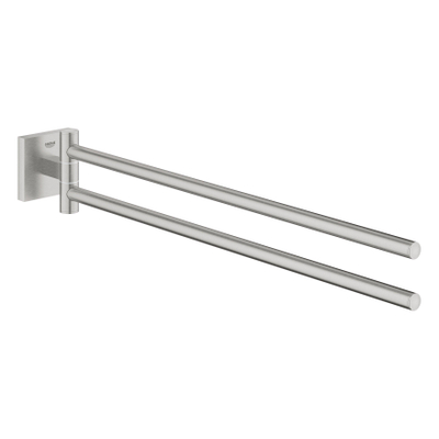 GROHE Start Cube Porte-serviettes - 43,8 cm - 2 bras - pivotant - SuperSteel
