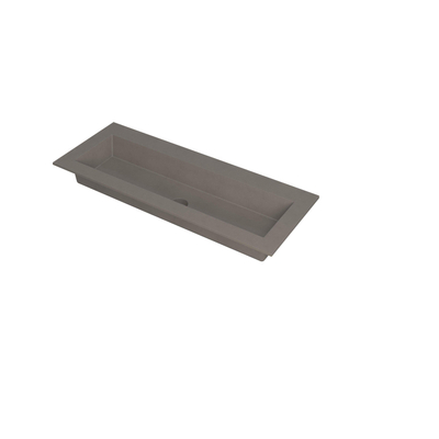 INK Kraft wastafel - 120x45x1cm - 1 wasbak - 0 kraangaten - Quartz beton