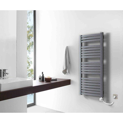 HR Meubles de salle de bain Base Radiateur design électrique - 56,5x6,6x121cm - raccordement en bas à droite - 300 Watt - blanc mat