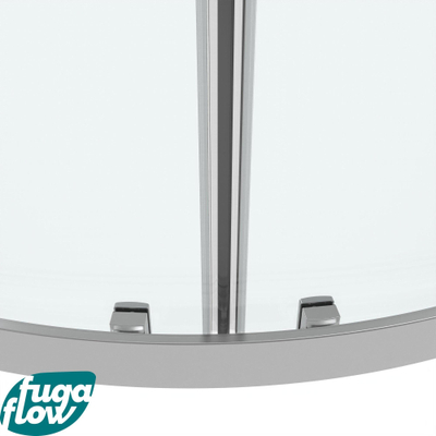 FugaFlow Efficiente Vetro Douchecabine - 90x90x200cm - kwartrond - helder glas - profiel - chroom