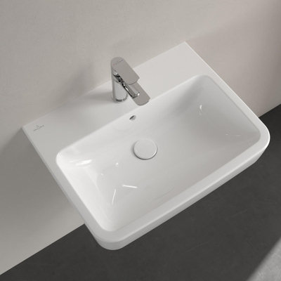 Villeroy & boch o.novo lavabo 60x46x17.5cm rectangle 1 trou pour robinet avec trou de trop-plein blanc alpin gloss ceramic+
