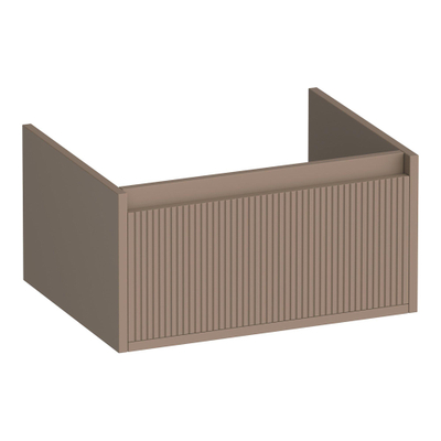 BRAUER Hope Wavy meuble sous-lavabo 60 1 tiroir softclose sans poignée - 1 découpe pour siphon - moka mat