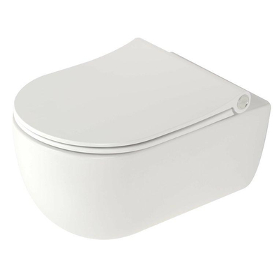 Plieger Kansas hangtoilet – spoelrandloos – 36 x 54,5 cm – met Pressalit D2 slim softclose zitting lift-off – glans wit