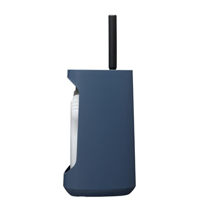Tiger Tess Porte-brosse WC avec fonction de rangement autoportante et brosse flexible Swoop® Bleu Noir