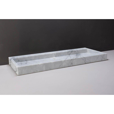 Forzalaqua Palermo Lavabo 100.5x51.5x9cm rectangulaire 1 vasque 2 trous de robinet marbre Carrara poli