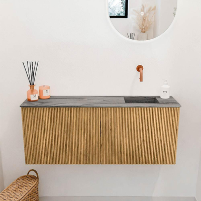 Mondiaz JOYA-DLUX 100cm toiletmeubel - kleur Oak - Wastafel FAYE positie Rechts Zonder kraangat kleur Sombra.