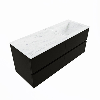 Mondiaz VICA-DLUX ensemble de meuble de salle de bain - 120cm - meuble sous-vasque urban - 4 tiroirs - lavabo encastré cloud droite - sans trous de robinet - version haute de 60cm - opalo