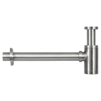 Differnz Ribble kit lave-mains - 38x18x8cm - Rectangulaire - 1 trou de robinet - robinet courbé en chrome mat - pierre naturelle noire