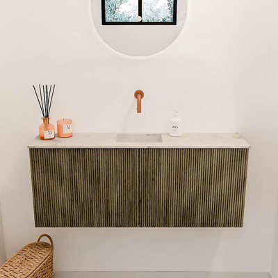 Mondiaz JOYA-DLUX 100cm toiletmeubel - kleur Dusk - Wastafel FAYE positie Midden Zonder kraangat kleur Frappe.