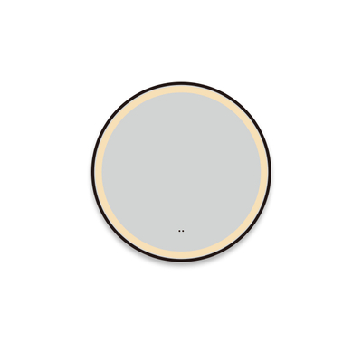 Adema Lonato Miroir de salle de bain - rond - diamètre 60cm - éclairage LED intégré - chauffage du miroir - contrôle infrarouge - noir mat