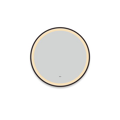 Saniclass Lonato Badkamerspiegel - rond - diameter 100cm - geintegreerde LED verlichting - spiegelverwarming - infraroodbediening - mat zwart
