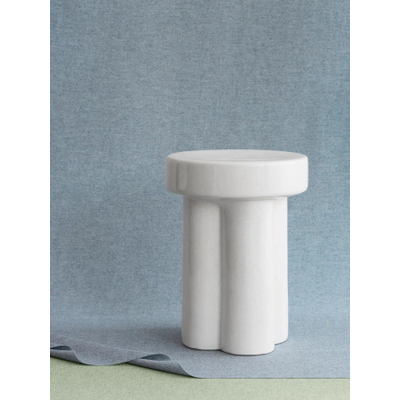 Blomus TORU tabouret - 44x33x33cm - céramique - grand - Lily white