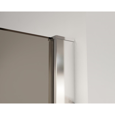 FugaFlow Eccelente Douche à l'italienne en verre - 180x200cm - verre fumé - bras mural - chrome