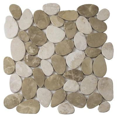 The Mosaic Factory Natural Stone mozaïektegel - 30x30cm - organisch - marmerlook - mat brown mix (bruin)