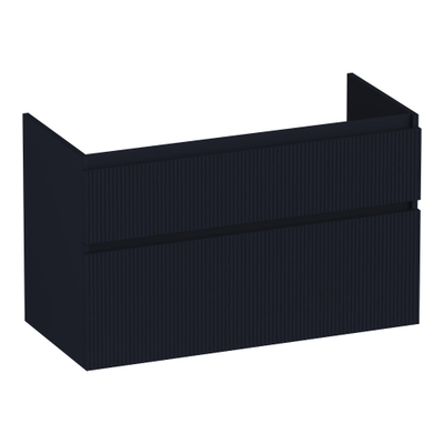 BRAUER Delight Wavy wastafelonderkast 100 2 softclose lades - greeploos - 1 sifon uitsparing - mat zwart