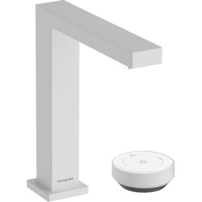 Hansgrohe Tecturis E Mitigeur lavabo - bonde ouverte - bec 15.8 cm - blanc mat