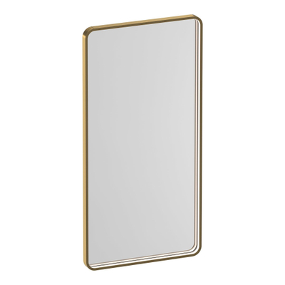 Miroir BRAUER Sapphire 100 rectangulaire arrondi cadre doré avec éclairage LED direct avec fonction de variation et de couleur et télécommande