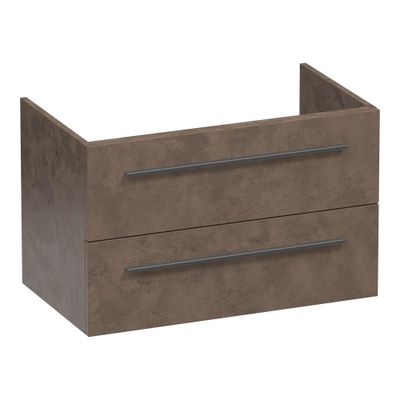 BRAUER Trust meuble sous-lavabo 80 sans poignées rapportées 2 tiroirs softclose et 1 découpe pour siphon - Erosion