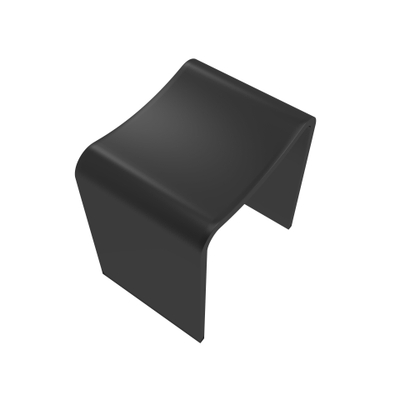 ZEZA Solid Tabouret de salle de bains - 40x30x43 cm - solid surface - noir mat