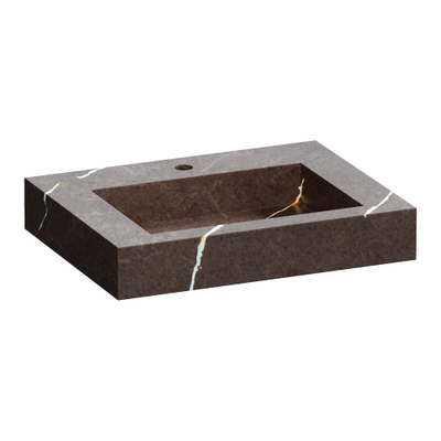 Saniclass Artificial Marble Lavabo pour meuble - 59.6x10.5x45.7cm - sans trop-plein - 1 vasque - 1 trou de robinet - composite - Copper Brown