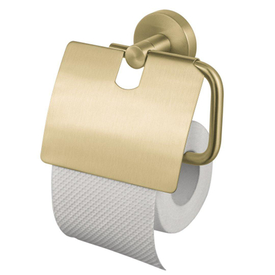 Haceka Kosmos Porte-rouleau de papier toilette - avec couvercle - Or brossé