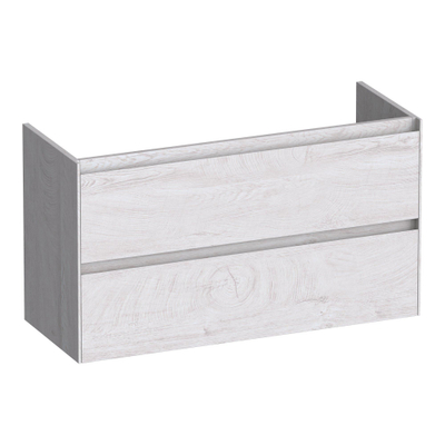 BRAUER Inspire meuble sous-lavabo peu profond 100 2 tiroirs softclose - sans poignée - 1 découpe pour siphon - Forest Seashell