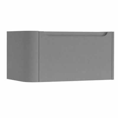 H&R Badmeubelen Juice Meuble sous lavabo - 80x45x40cm - coin gauche arrondi - 1 tiroir - poignée intégrée - gris pierre