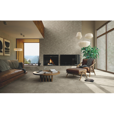 ÉCHANTILLON Terravito Elzino carreau mural et de sol - 120x120cm - rectifié - Aspect pierre naturelle - Grey mat (gris)