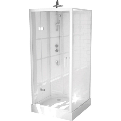 GO by Van Marcke Khone V cabine de douche complètement fermée 90x90cm carré 1 porte pivotante