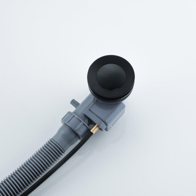 FugaFlow Eccelente Acces Ensemble de vidage de baignoire - commande rotative - rallongé - noir mat