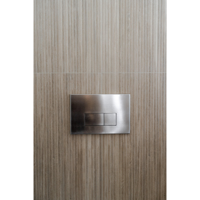 QeramiQ Push Metal Bedieningsplaat - voor Geberit UP320 inbouwreservoir - dualflush - rechthoekige knoppen - metaal RVS
